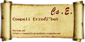 Csepeli Erzsébet névjegykártya